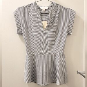 Stripped peplum blouse
